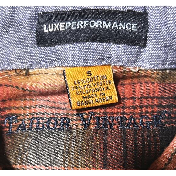 NWT Tailor Vintage Luxe Performance Stretch Plaid Flannel Shirt Small - Picture 5 of 8